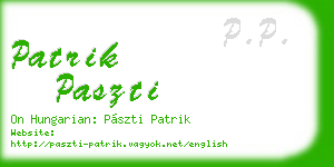 patrik paszti business card