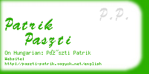 patrik paszti business card